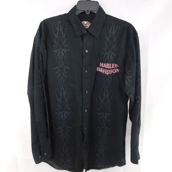 Harley-Davidson Other - Harley Davidson Black Long Sleeve Button Up